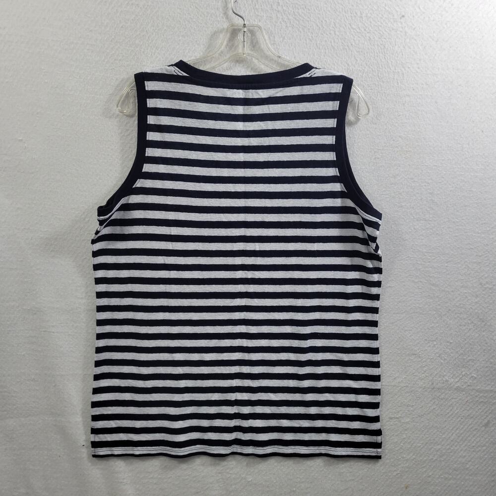 Talbots Women's Blue Striped Linen Blend Tank Top Size 1X NWT 52025-1132 - Picture 5 of 6